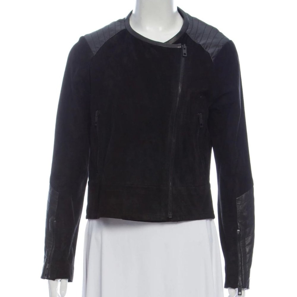 * rag & bone Black Suede Light Biker Moto Jacket *